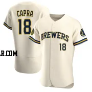 Vinny Capra Men's Milwaukee Brewers Cream Authentic Home Jersey