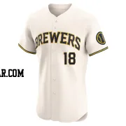 Vinny Capra Men's Milwaukee Brewers Cream Elite Home Jersey