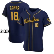 Vinny Capra Men's Milwaukee Brewers Navy Authentic Alternate Jersey