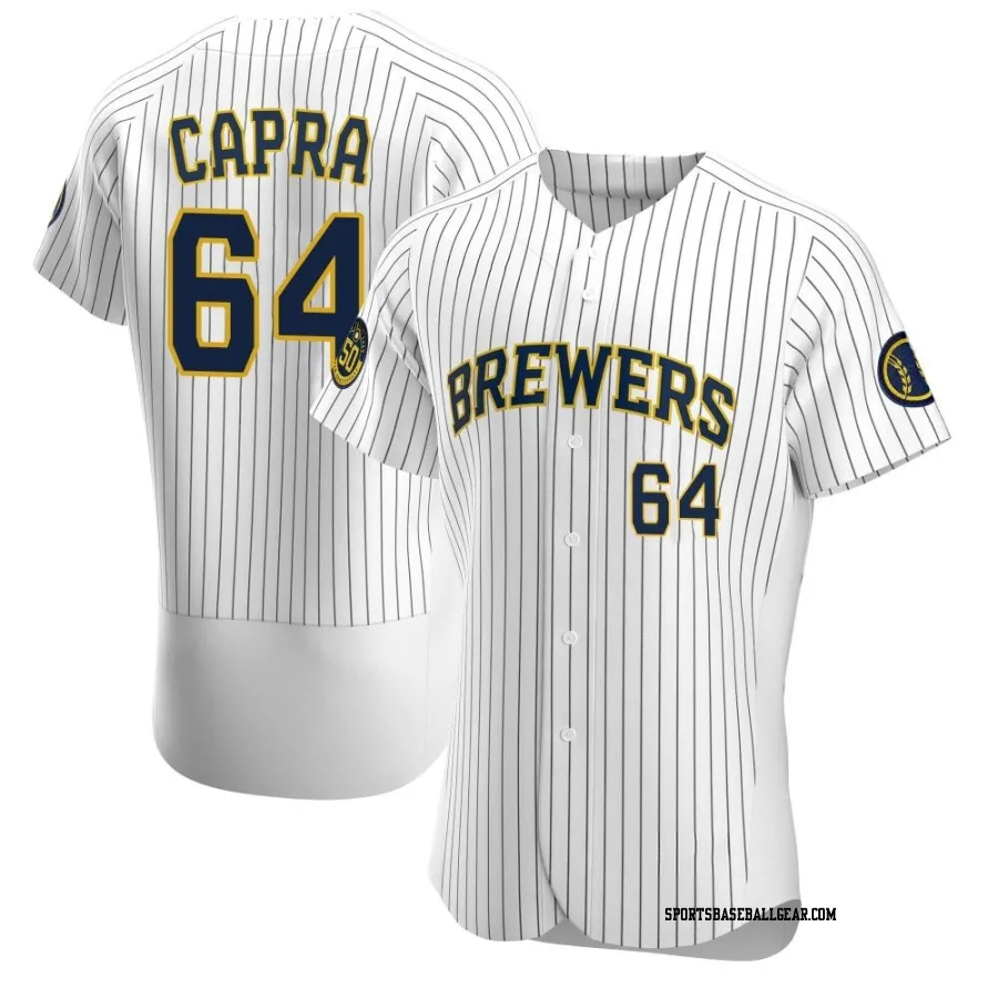 Vinny Capra Men's Milwaukee Brewers White Authentic Alternate Jersey