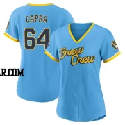 Vinny Capra Women's Milwaukee Brewers Blue Replica Powder 2022 City Connect Jersey