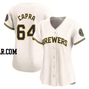 Vinny Capra Women's Milwaukee Brewers Cream Limited Home Jersey