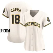 Vinny Capra Women's Milwaukee Brewers Cream Limited Home Jersey