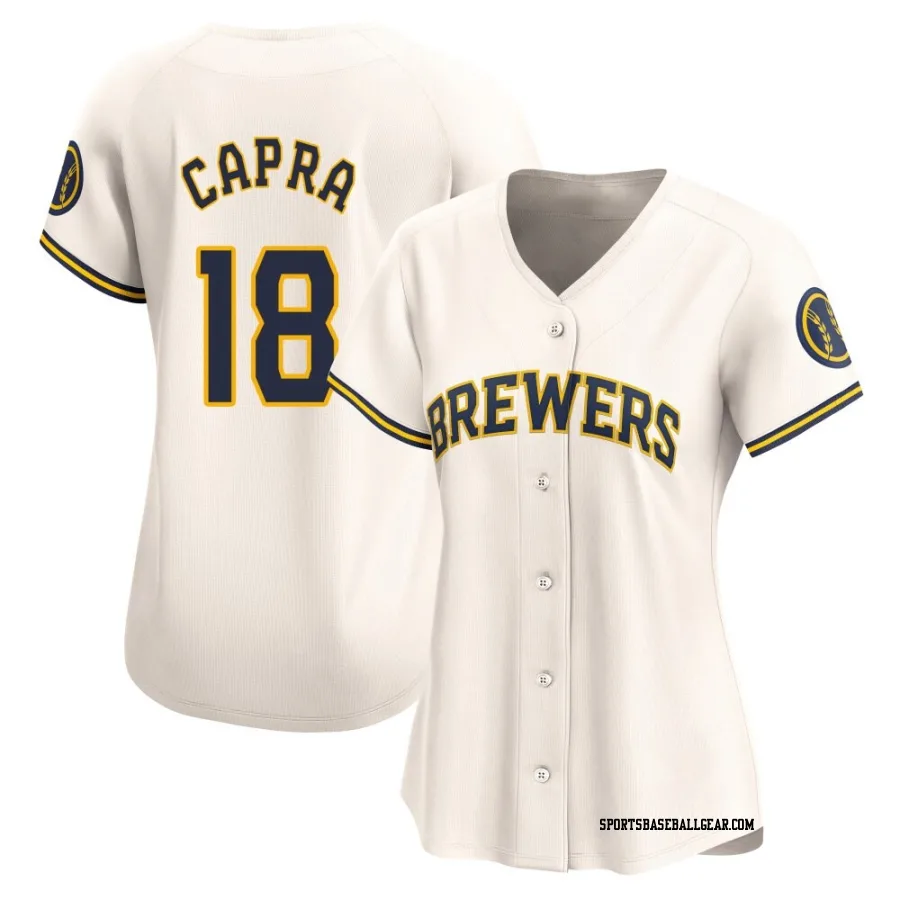 Vinny Capra Women's Milwaukee Brewers Cream Limited Home Jersey