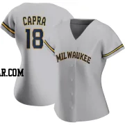 Vinny Capra Women's Milwaukee Brewers Gray Authentic Road Jersey