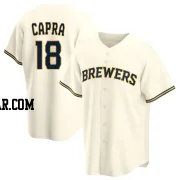 Vinny Capra Youth Milwaukee Brewers Cream Replica Home Jersey