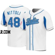 Vinny Nittoli Men's Italy Baseball White Replica 2023 World Baseball Classic Jersey