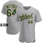 Vinny Nittoli Men's Oakland Athletics Gray Authentic Road Jersey