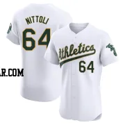 Vinny Nittoli Men's Oakland Athletics White Elite Home Jersey