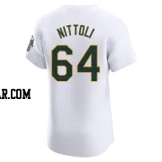 Vinny Nittoli Men's Oakland Athletics White Elite Home Jersey