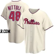 Vinny Nittoli Men's Philadelphia Phillies Cream Replica Alternate Jersey