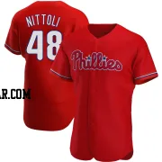 Vinny Nittoli Men's Philadelphia Phillies Red Authentic Alternate Jersey