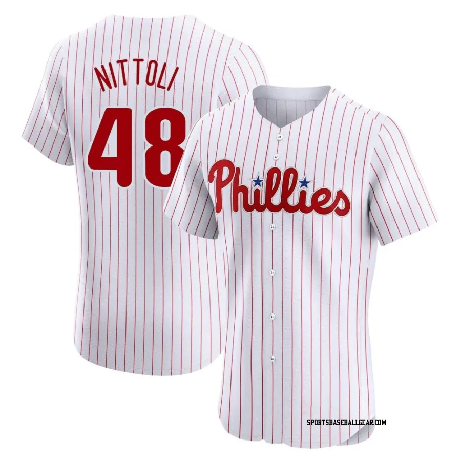 Vinny Nittoli Men's Philadelphia Phillies White Elite Home Jersey