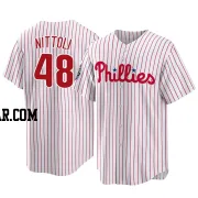 Vinny Nittoli Men's Philadelphia Phillies White Replica 2022 World Series Home Jersey