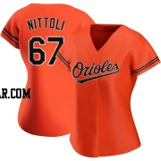 Vinny Nittoli Women's Baltimore Orioles Orange Authentic Alternate Jersey