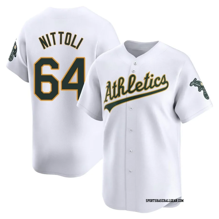 Vinny Nittoli Youth Oakland Athletics White Limited Home Jersey