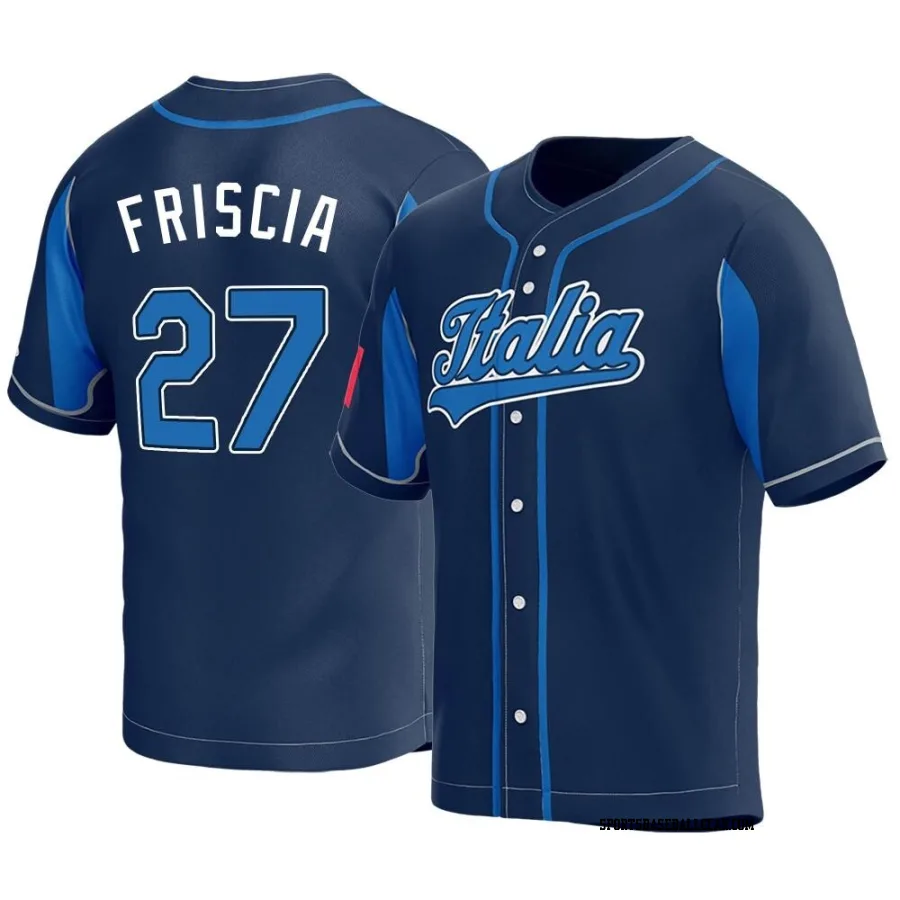 Vito Friscia Men's Italy Baseball Navy Replica 2023 World Baseball Classic Jersey