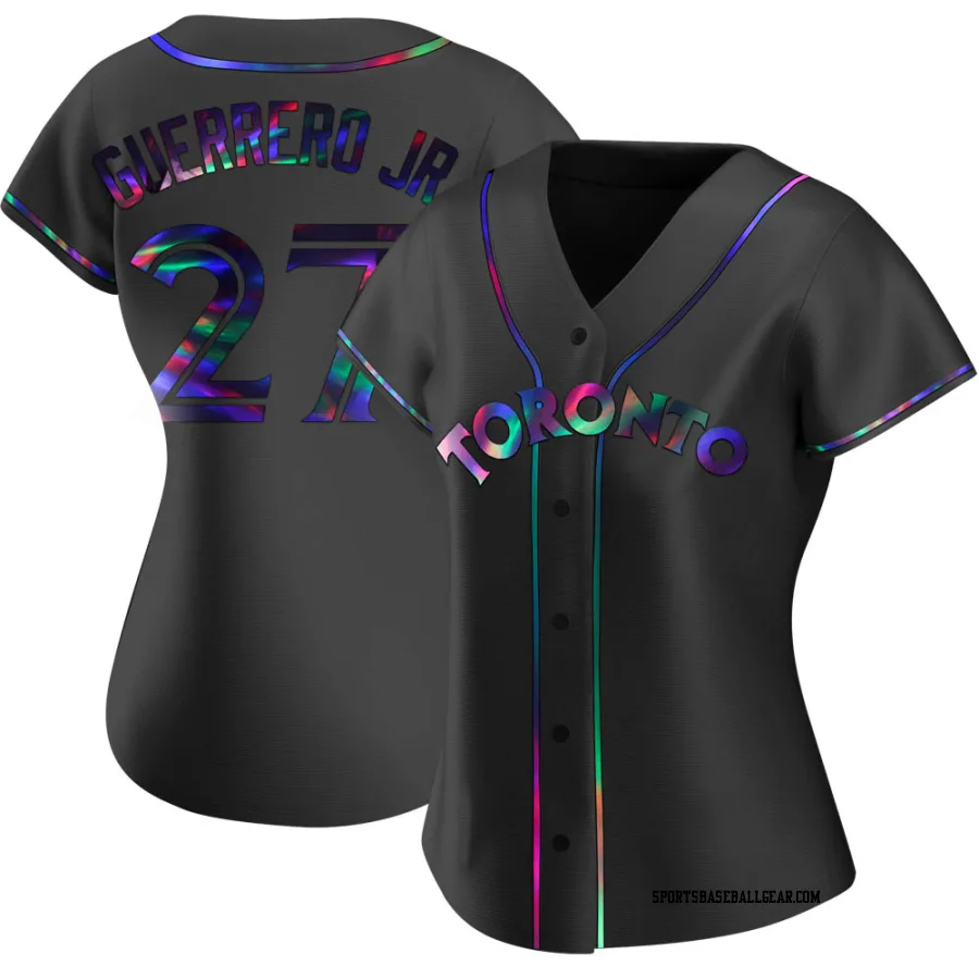 Vladimir Guerrero Jr. Women's Toronto Blue Jays Black Holographic Replica Alternate Jersey