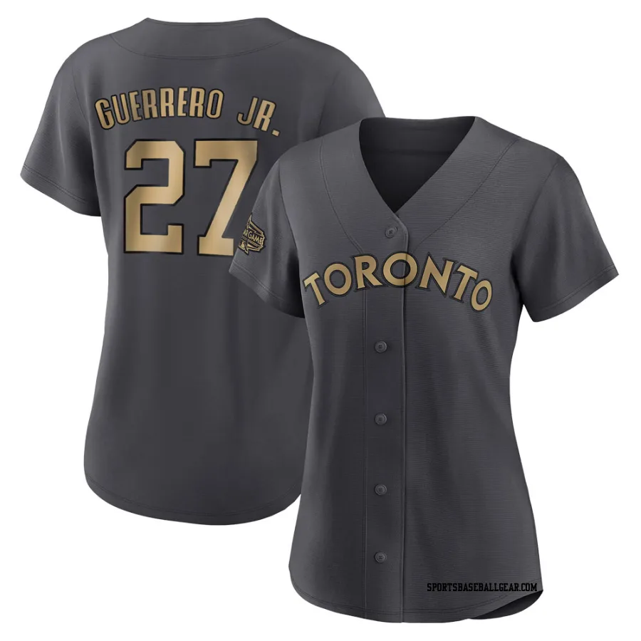 Vladimir Guerrero Jr. Women's Toronto Blue Jays Charcoal Game Replica 2022 All-Star Jersey