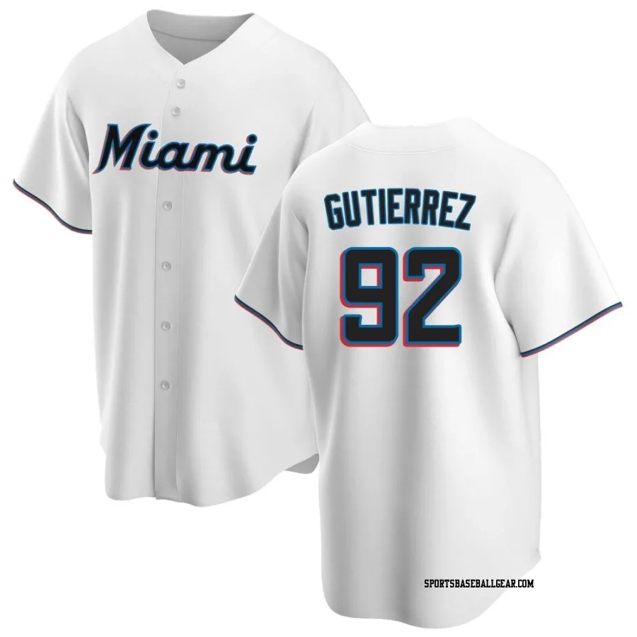 Vladimir Gutierrez Men's Miami Marlins White Replica Home Jersey