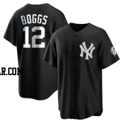 Wade Boggs Men's New York Yankees Black/White Replica Jersey