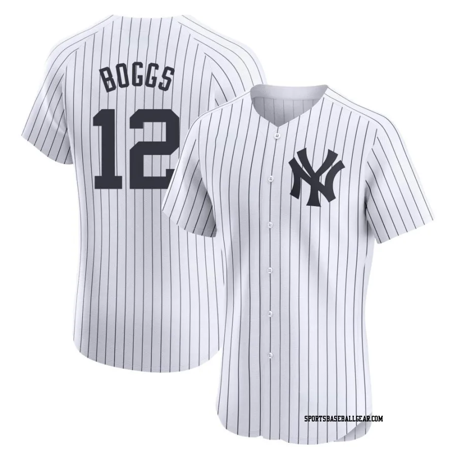 Wade Boggs Men's New York Yankees White Elite Home Jersey