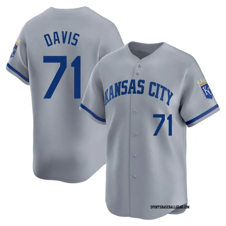 Wade Davis Men's Kansas City Royals Gray Limited Away Jersey