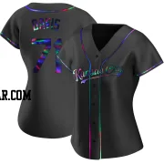 Wade Davis Women's Kansas City Royals Black Holographic Replica Alternate Jersey