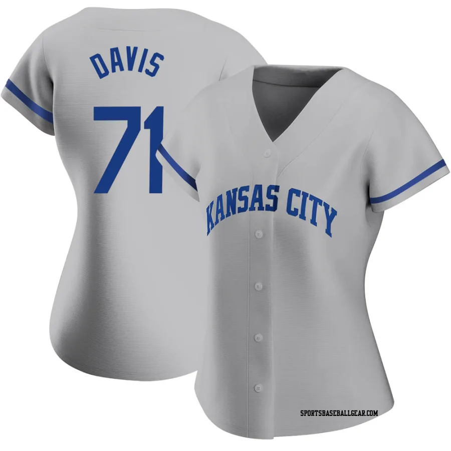 Wade Davis Women's Kansas City Royals Gray Replica 2022 Road Jersey