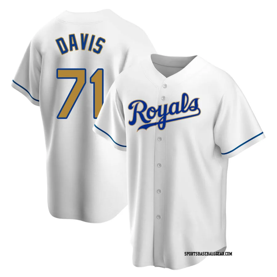 Wade Davis Youth Kansas City Royals Gold Replica White Home Jersey