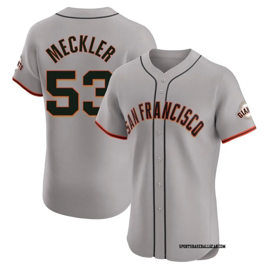 Wade Meckler Men's San Francisco Giants Gray Elite Road Jersey