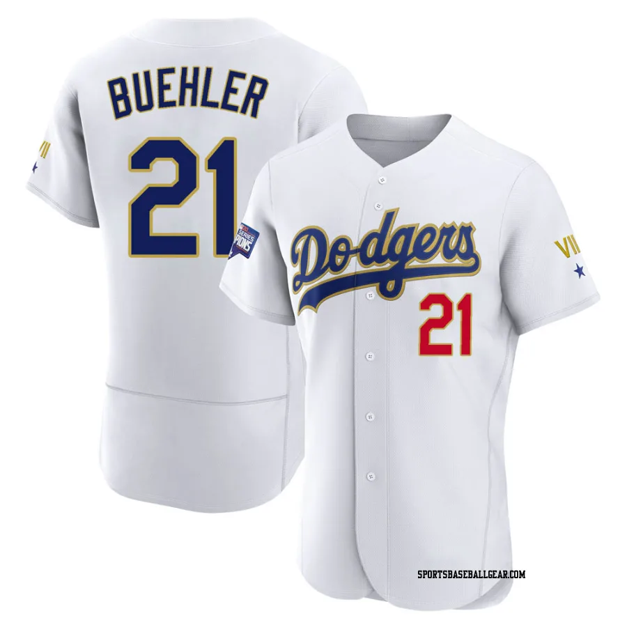 Walker Buehler Men's Los Angeles Dodgers White/Gold Authentic 2021 Gold Program Player Jersey