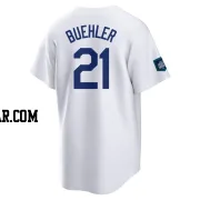 Walker Buehler Youth Los Angeles Dodgers White Replica 2024 World Tour Seoul Series Home Jersey