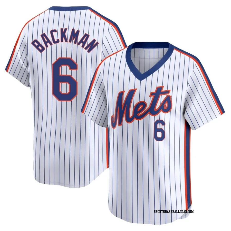 Wally Backman Men's New York Mets White Limited Cooperstown Collection Jersey