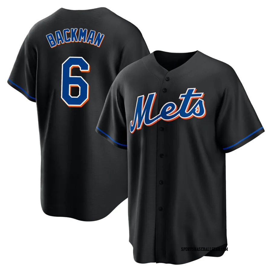 Wally Backman Youth New York Mets Black Replica 2022 Alternate Jersey