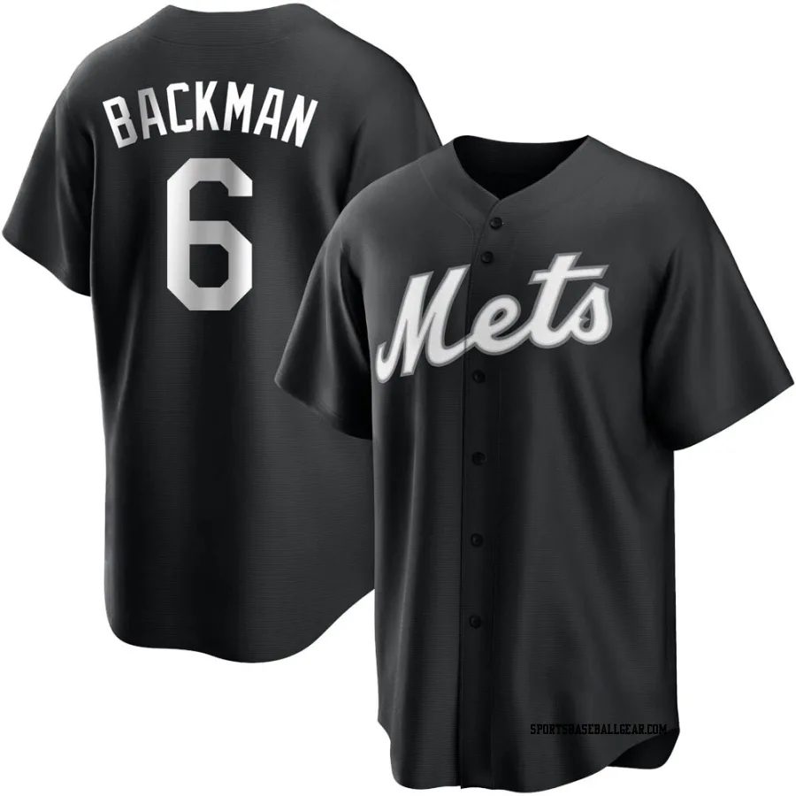 Wally Backman Youth New York Mets Black/White Replica Jersey