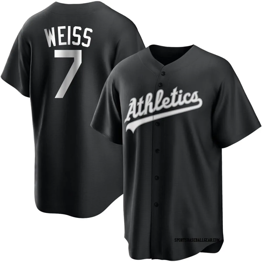 Walt Weiss Men's Oakland Athletics Black/White Replica Jersey