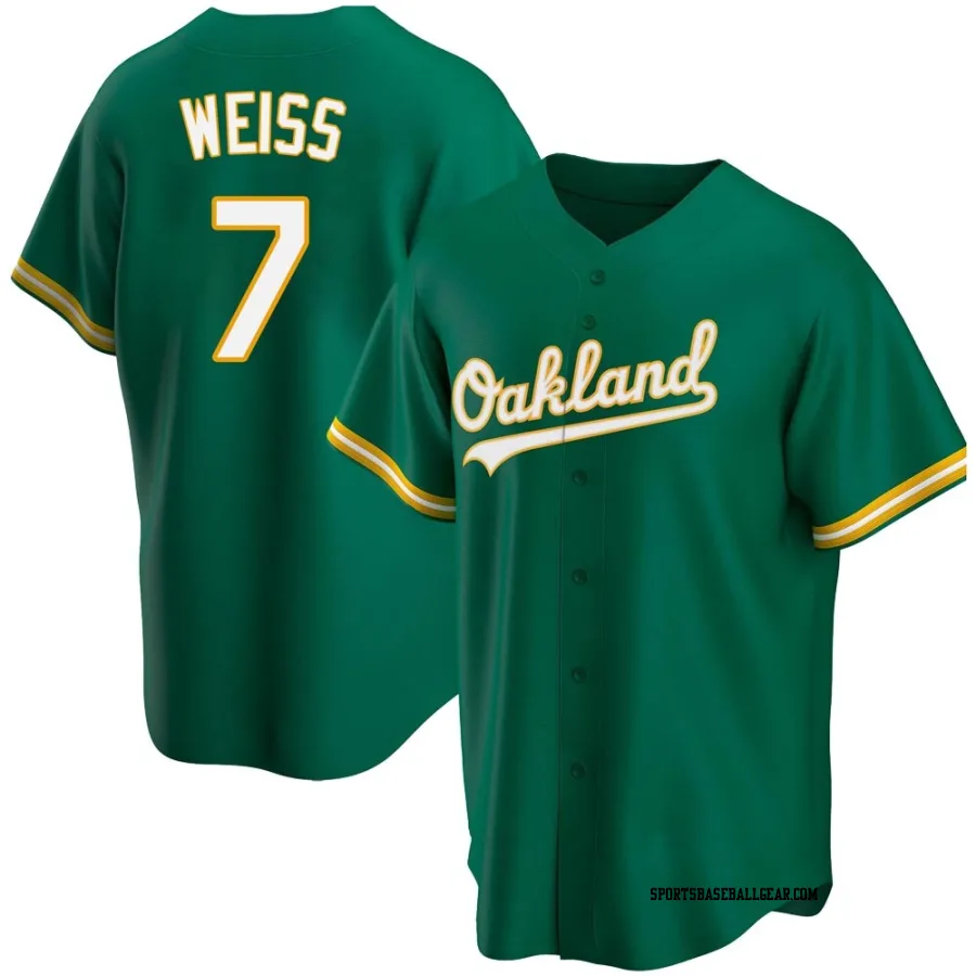 Walt Weiss Men's Oakland Athletics Green Replica Kelly Alternate Jersey