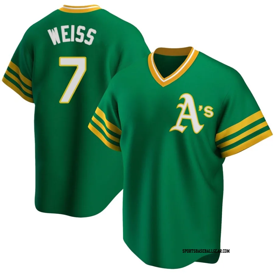 Walt Weiss Men's Oakland Athletics Green Replica R Kelly Road Cooperstown Collection Jersey