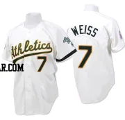 Walt Weiss Men's Oakland Athletics White Authentic Throwback Jersey