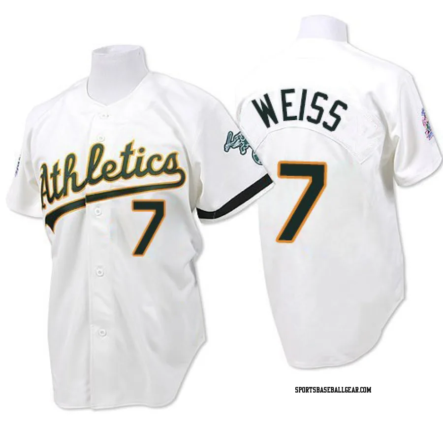 Walt Weiss Men's Oakland Athletics White Authentic Throwback Jersey