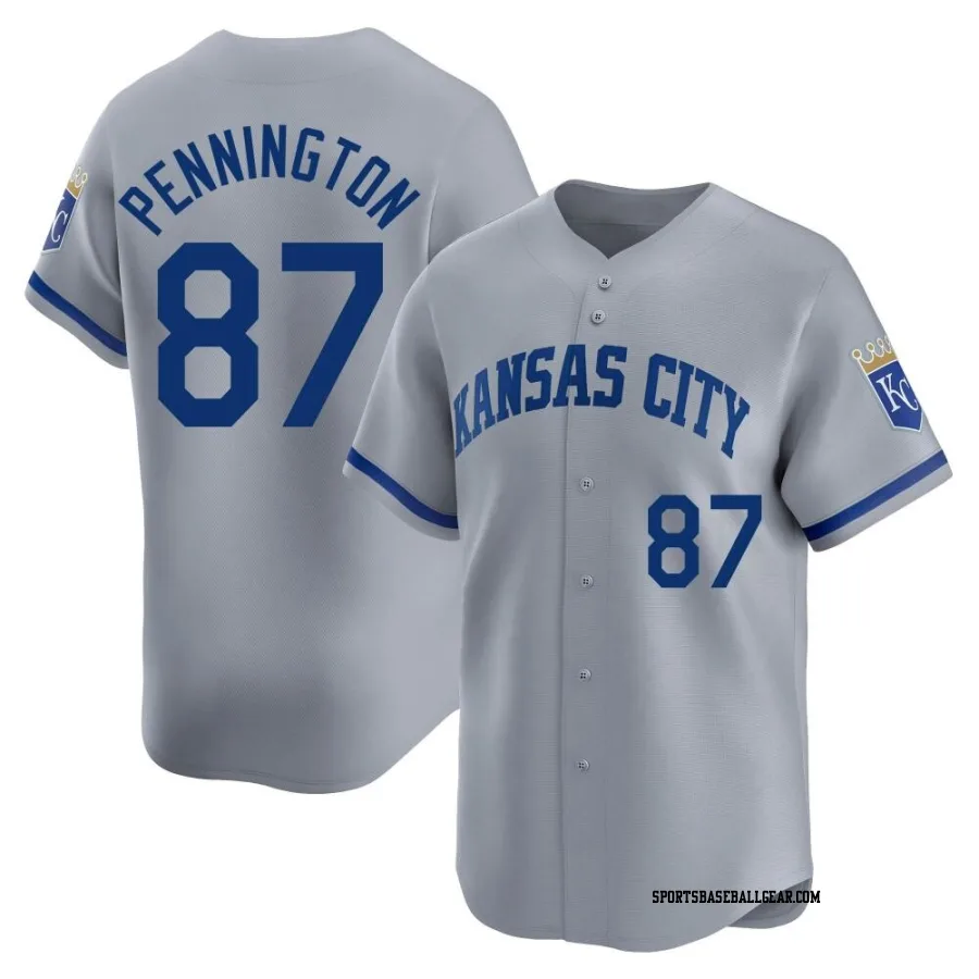 Walter Pennington Men's Kansas City Royals Gray Limited Away Jersey