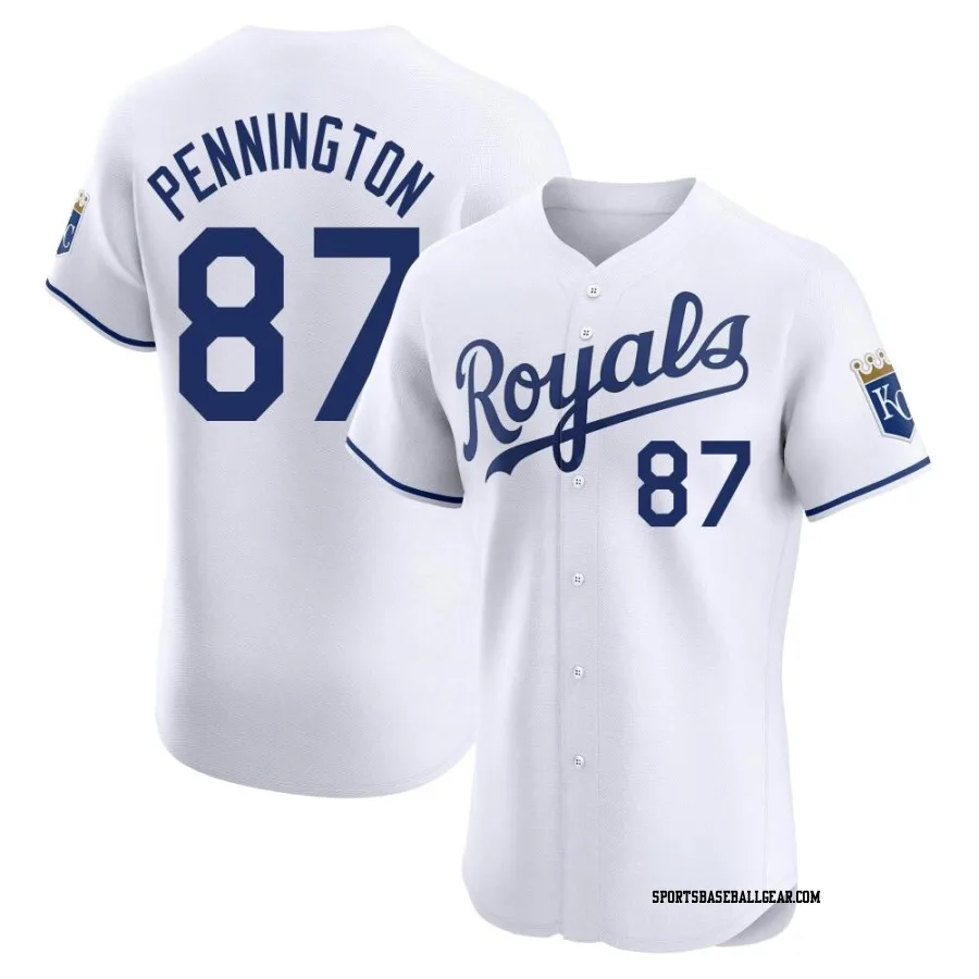 Walter Pennington Men's Kansas City Royals White Elite Home Jersey