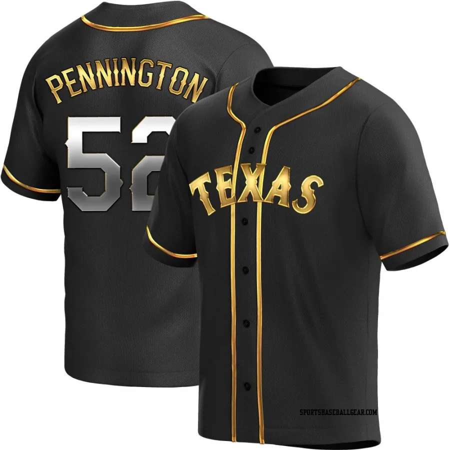 Walter Pennington Men's Texas Rangers Black Golden Replica Alternate Jersey