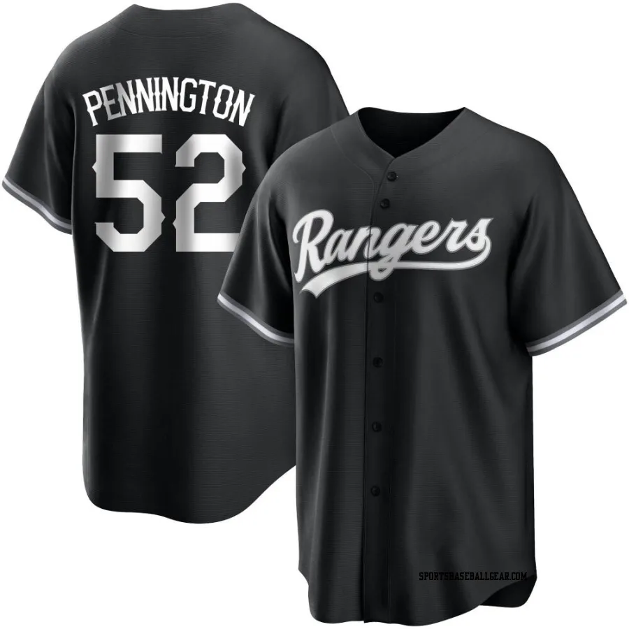 Walter Pennington Men's Texas Rangers Black/White Replica Jersey