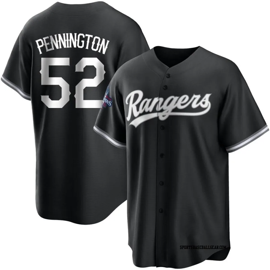 Walter Pennington Men's Texas Rangers White Replica Black 2023 World Series Champions Jersey