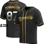 Walter Pennington Youth Kansas City Royals Black Golden Replica Alternate Jersey