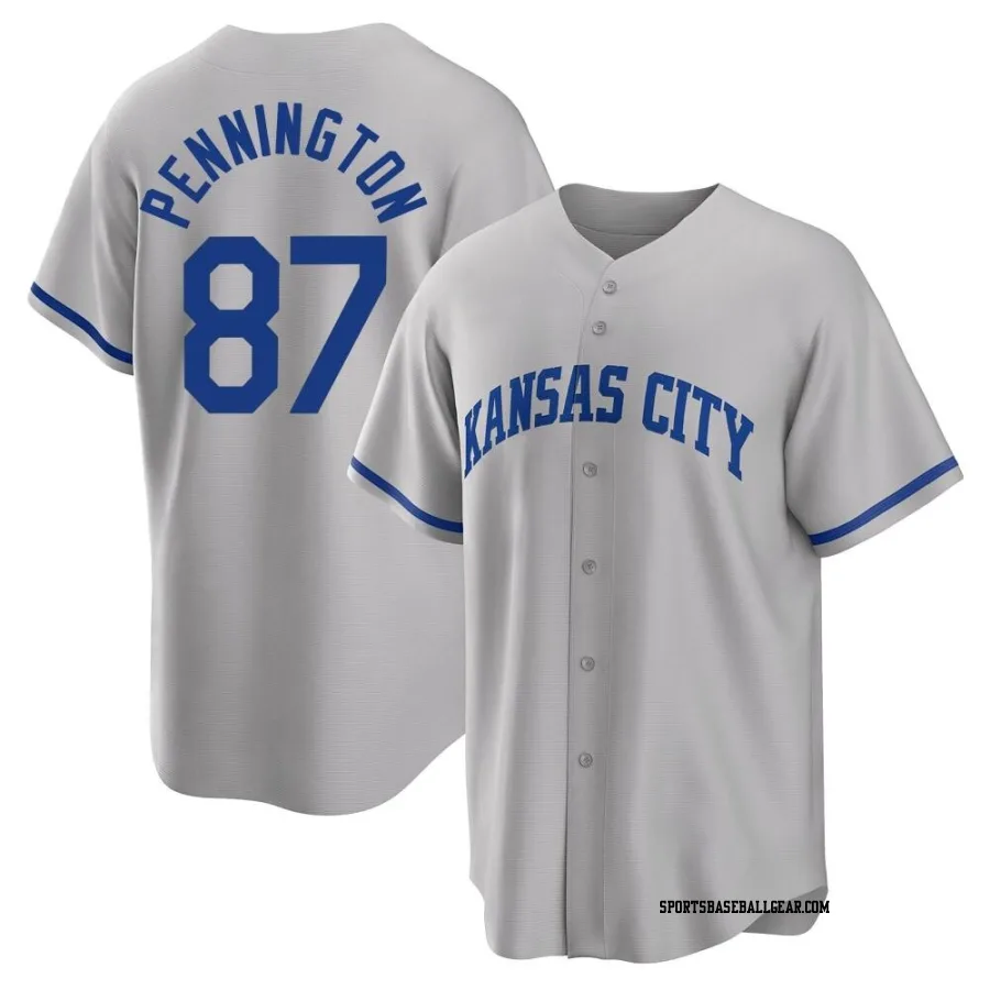 Walter Pennington Youth Kansas City Royals Gray Replica 2022 Road Jersey