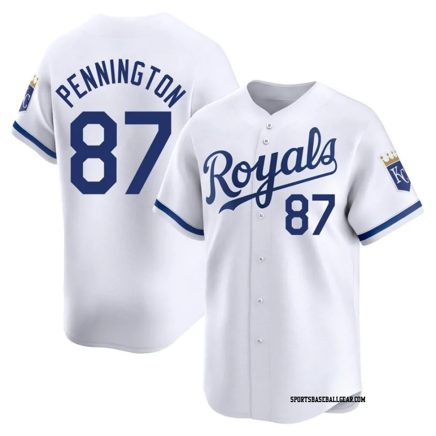 Walter Pennington Youth Kansas City Royals White Limited Home Jersey