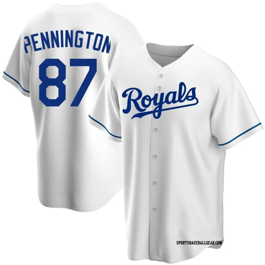 Walter Pennington Youth Kansas City Royals White Replica Home Jersey